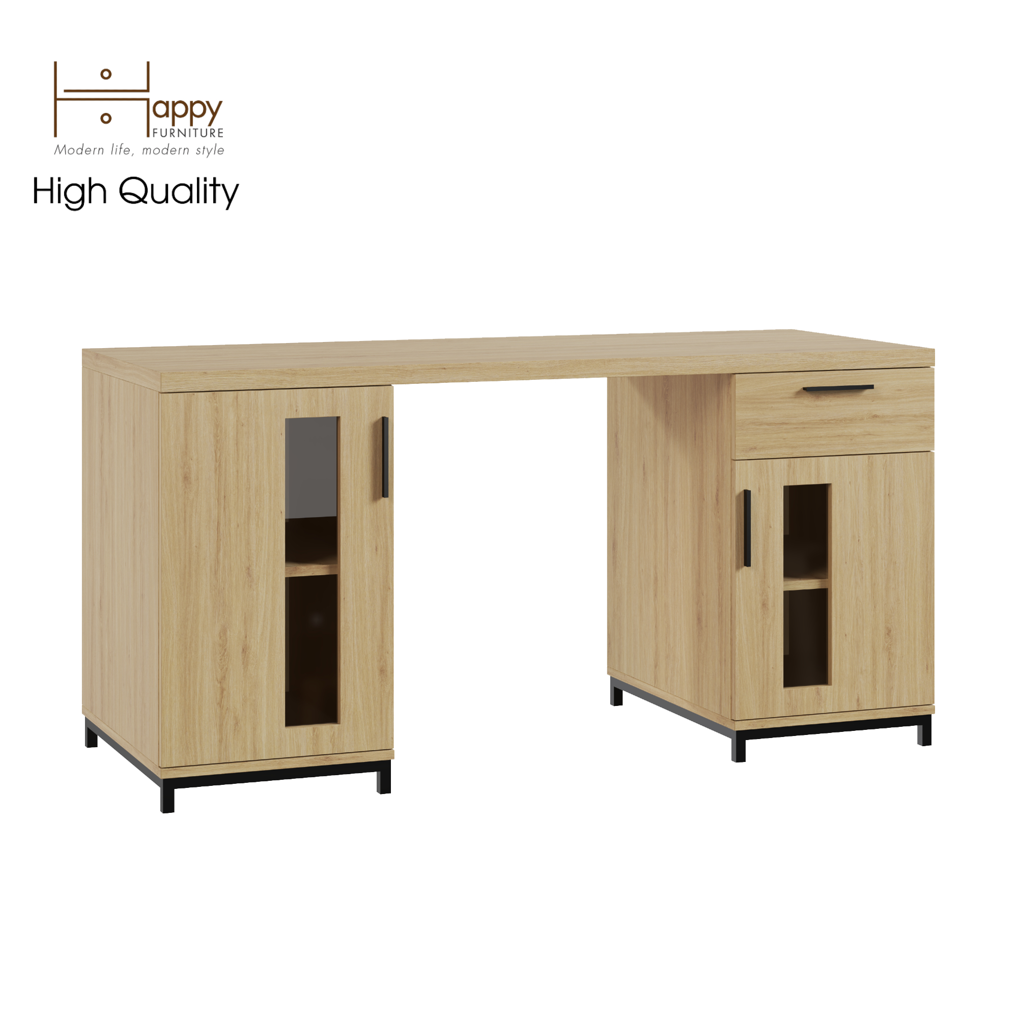 [Happy Home Furniture] LOUIS , Bàn làm việc - chân sắt , 150cm x 60cm x 75cm ( DxRxC), BAN_034