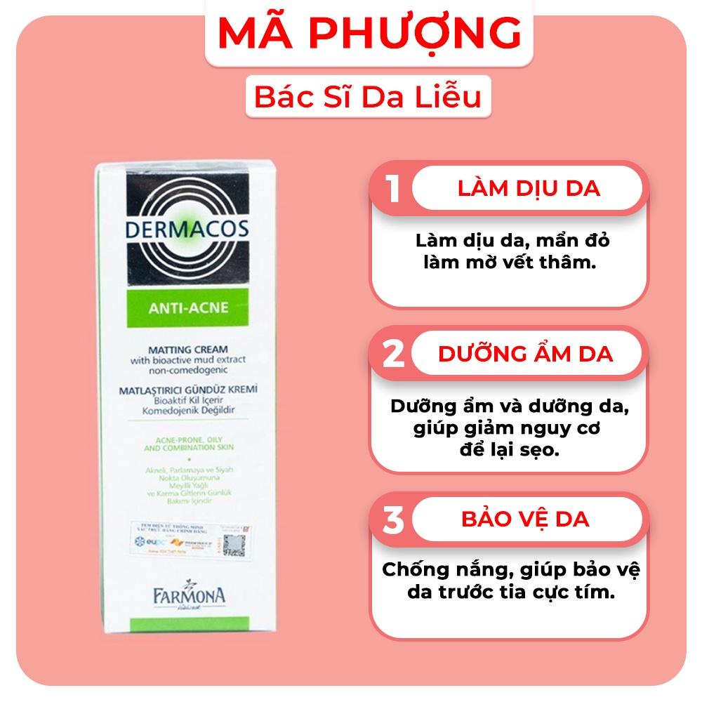 Kem dưỡng Giảm nhờn dịu nhẹ da dầu mụn Dermacos Farmona Anti Acne Matti - Bác Sĩ Mã Phượng