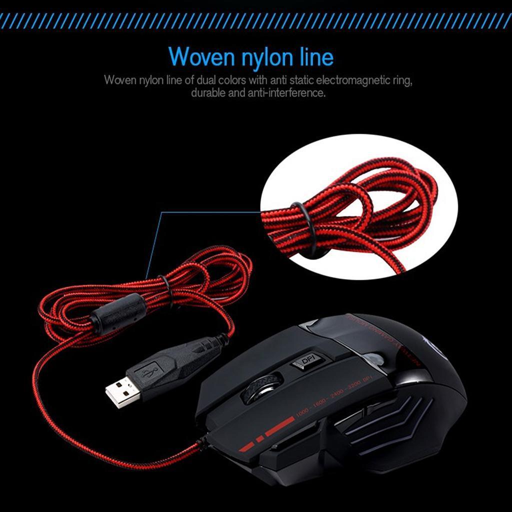 5500DPI 7Buttons LED USB Optical Wired Gaming Mouse for Pro Gamer