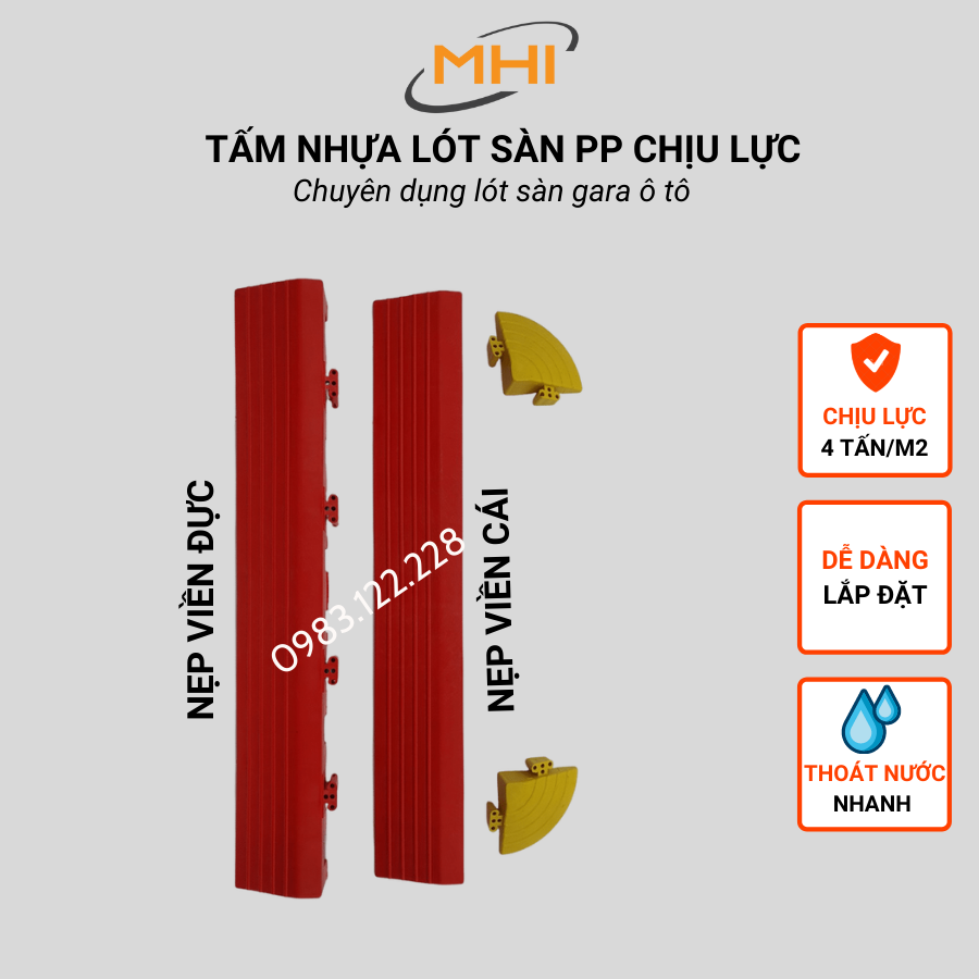 [Hàng dày 2.2 cm] Tấm lót sàn gara ô tô / trung tâm chăm sóc xe ô tô, khu vực rửa xe ô tô