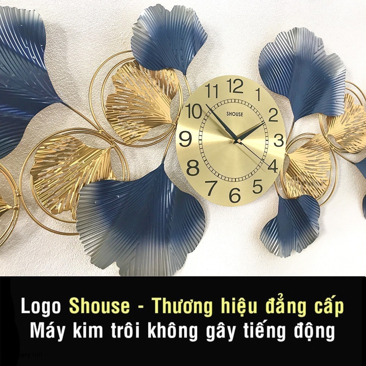 Đồng Hồ Treo Tường Kim Trôi DC555 Trang Trí Nghệ Thuật Cao Cấp Shouse hiện đại 3D kích cỡ lớn đẹp treo phòng khách