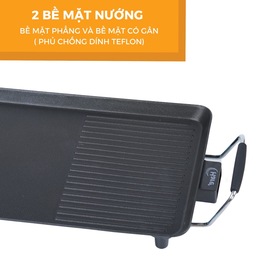 Hình ảnh Bếp nướng dùng điện BBQ1506 chống dính - thương hiệu Hare - bảo hành 12 tháng ( tặng kèm ấm siêu tốc Inox)