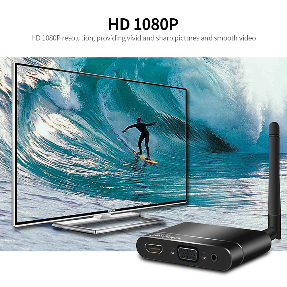 Bộ Thu Không Dây X6w 1080p Dongle MIRacast AIRplay DLNA Màn Hình Gương Với Ăng Ten Ngoài HD VGA
