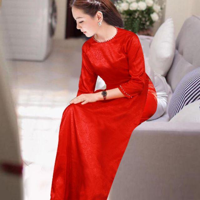 Set nguyên bộ áo dài truyền thống gấm cao cấp