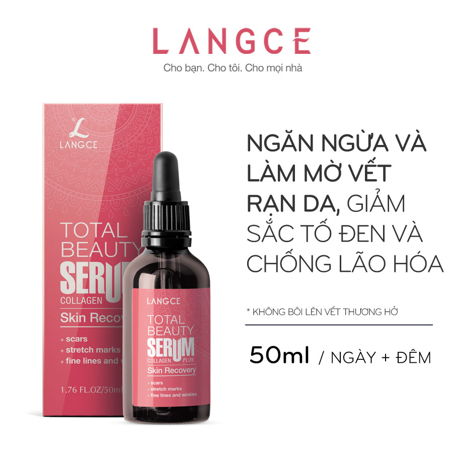 Tinh Chất Làm Đẹp Collagen+ Phục Hồi Chống Rạng Da 50ml TẶNG Kem Làm Rụng Lông Trắng Da 20ml LANGCE