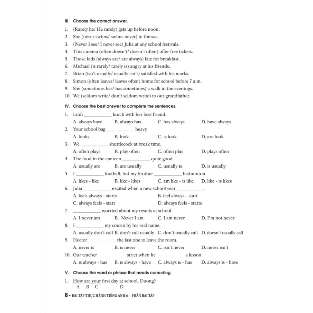 Sách Bài tập Thực hành tiếng Anh 6 (Có đáp án) - Dùng kèm SGK TA 6 GLOBAL SUCCESS