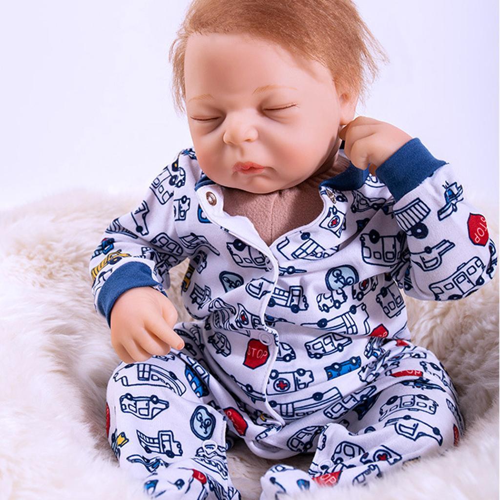 Unpainted Reborn Doll Kits Soft Vinyl Silicone Newborn Baby Doll Kit Model Set DIY Art, 20 Inch Sleeping Toddler Infant Model