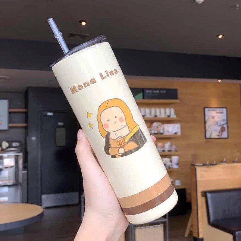 Ly,Cốc Giữ Nhiệt Inox 304 650ml Hình Ngộ Nghĩnh
