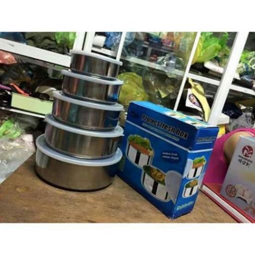 Bộ 5 Bát Inox Đựng Thực Phẩm Có Nắp Đậy |
