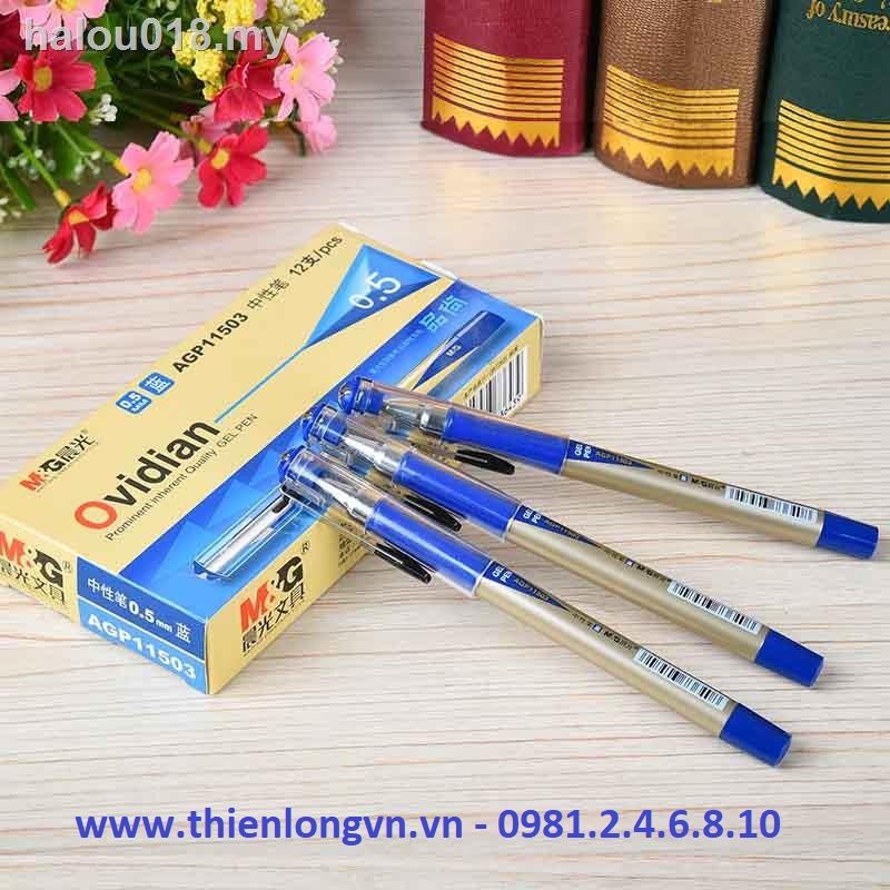 Hộp 12 cây bút nước 0.5mm M&G - AGP11536A mực xanh