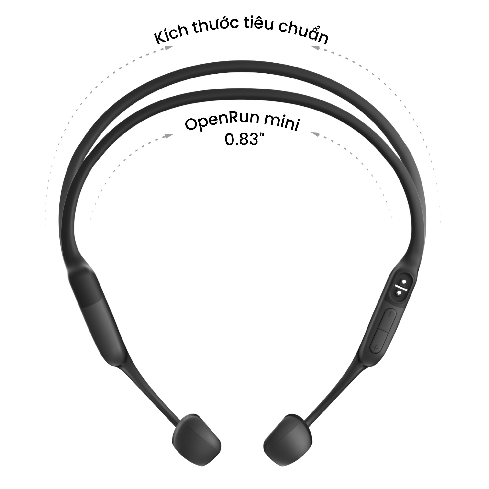 Tai Nghe Bluetooth Thể Thao Dẫn Truyền Âm Thanh Qua Xương SHOKZ OPEN RUN MINI S803 Màu Đen - Hàng Chính Hãng