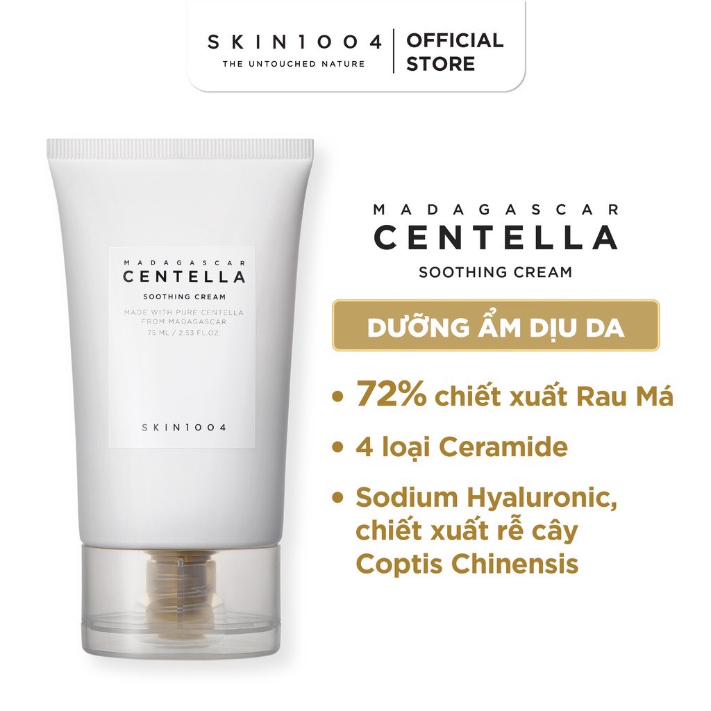 Combo 1sp Skin1004 Kem chống nắng Madagascar Centella Air-Fit SunCream Plus 50ml & 1sp Skin1004 Kem dưỡng Madagascar Centella Soothing Cream 75ml