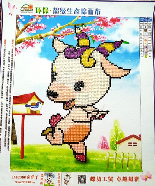 Tranh đính đá thành phẩm 12 CON GIÁP 30x30cm