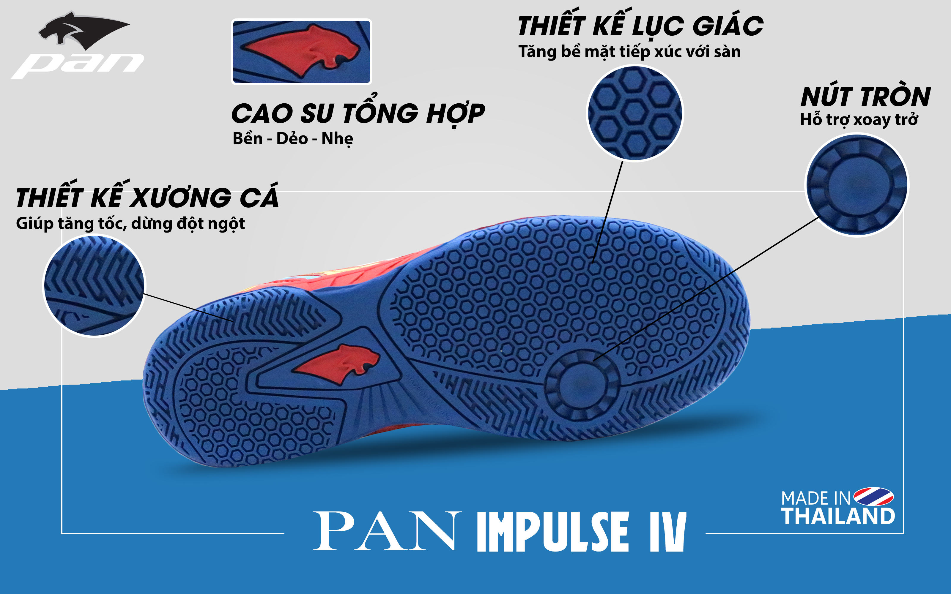 Giày Bóng Đá Cáo Cấp Futsa Pan TangGo II - Xám Cam - Giày Đế Bằng - Chính Hãng Hàng Thái Lan