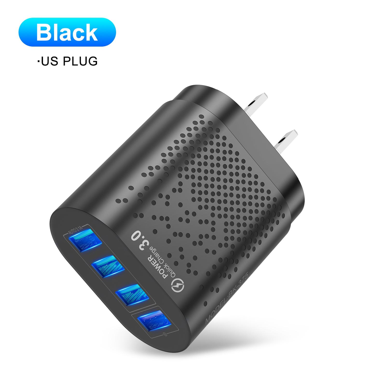 Fast Charge 4 USB Port Hub Wall Charger Power Adapter US Plug Cube