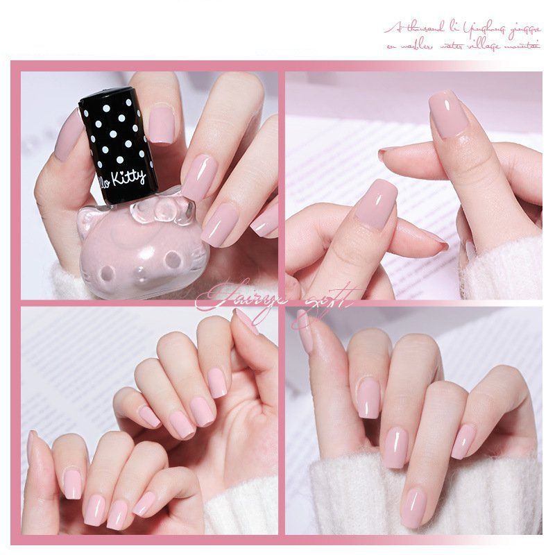 Sơn nail bóng, sơn móng tay gel nhanh khô lọ hình mèo Hello Kitty SM13