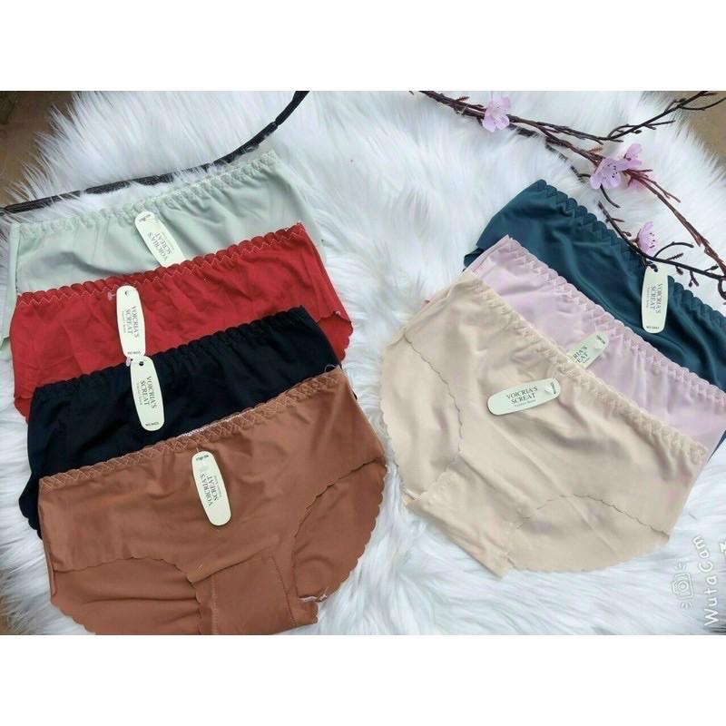 Combo 10 chiếc quần lót đúc su mịn viền sóng freesize 40-52kg
