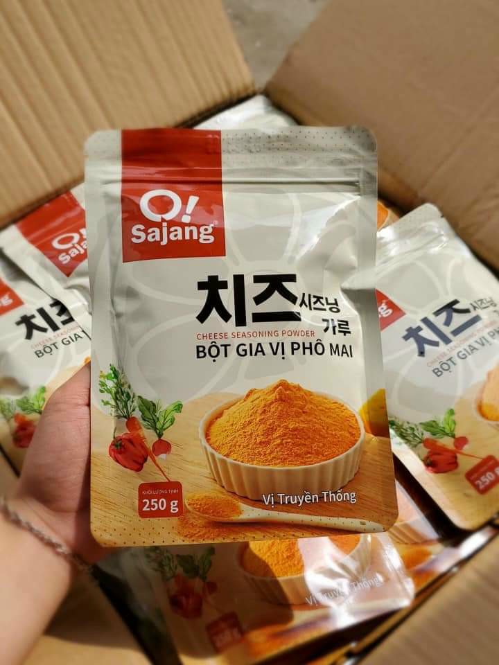 Combo 250g Bột Phô Mai kèm 200g sốt tương ớt Osajang Hàn Quốc