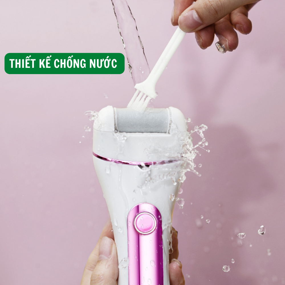 Máy chà gót chân cao cấp BOORUI-5680 - TẶNG kem dưỡng gót, dụng cụ chà gót 3 đầu mài 2 cấp độ, loại bỏ vết chai tẩy tế bào da chết, sạc pin tự động