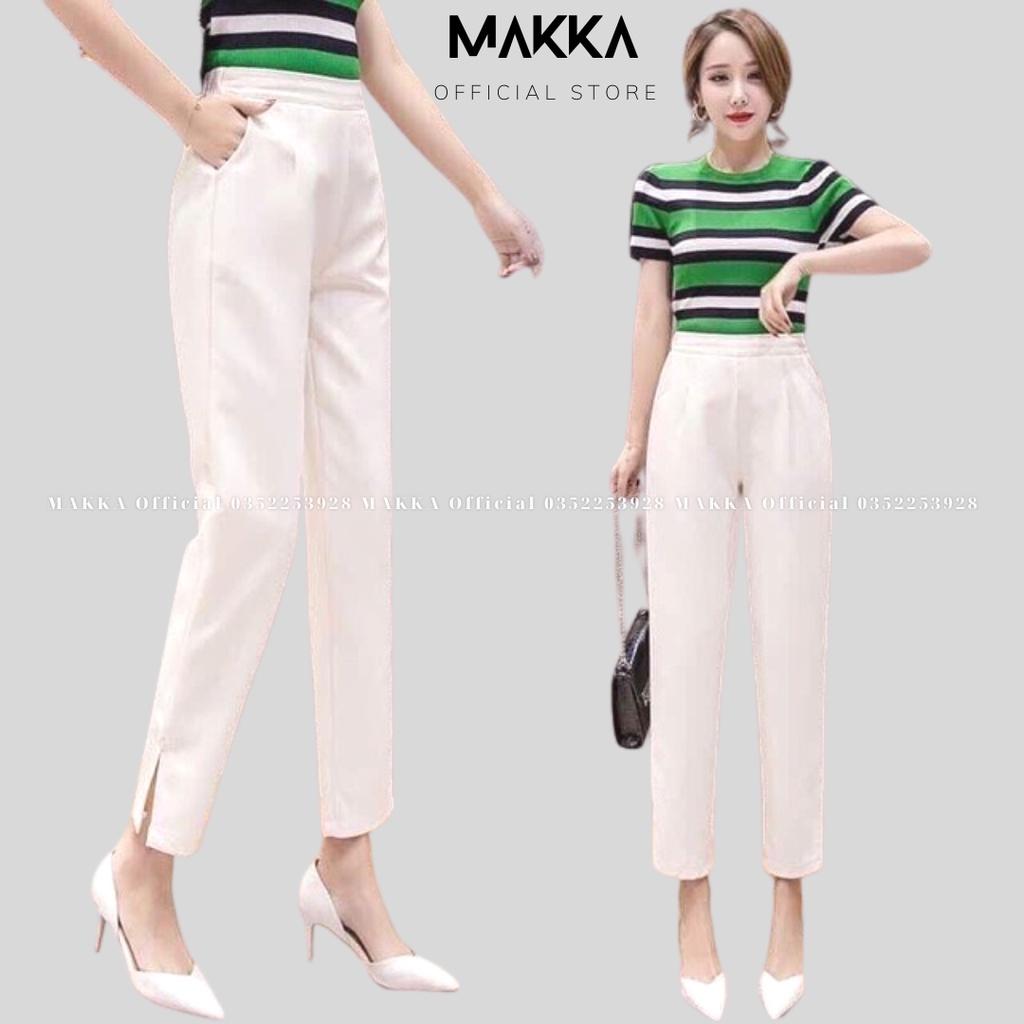 Quần baggy nữ MAKKA baggy xẻ gấu khóa lệ hông chất tuyết mưa siêu đẹp 8311