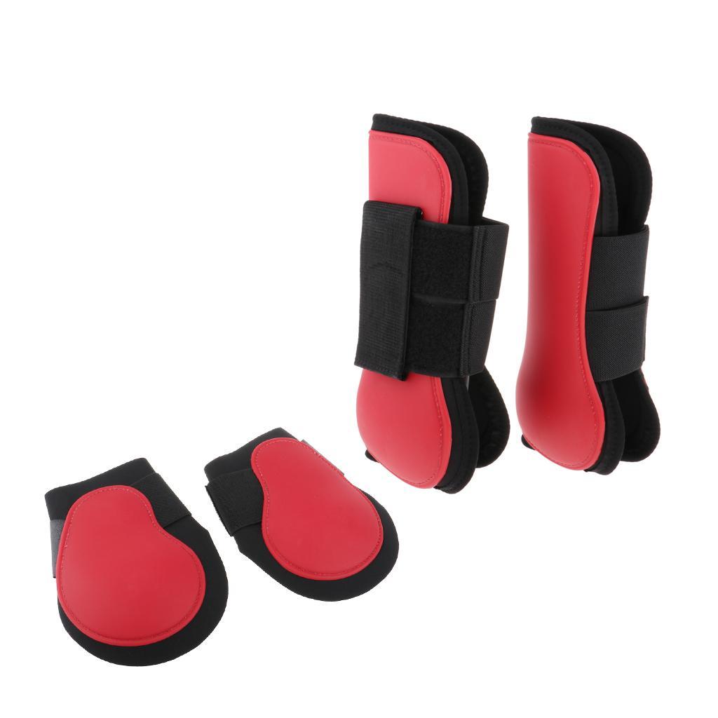 Horse Leg Boots Hind Front Leg Protector Wraps Set