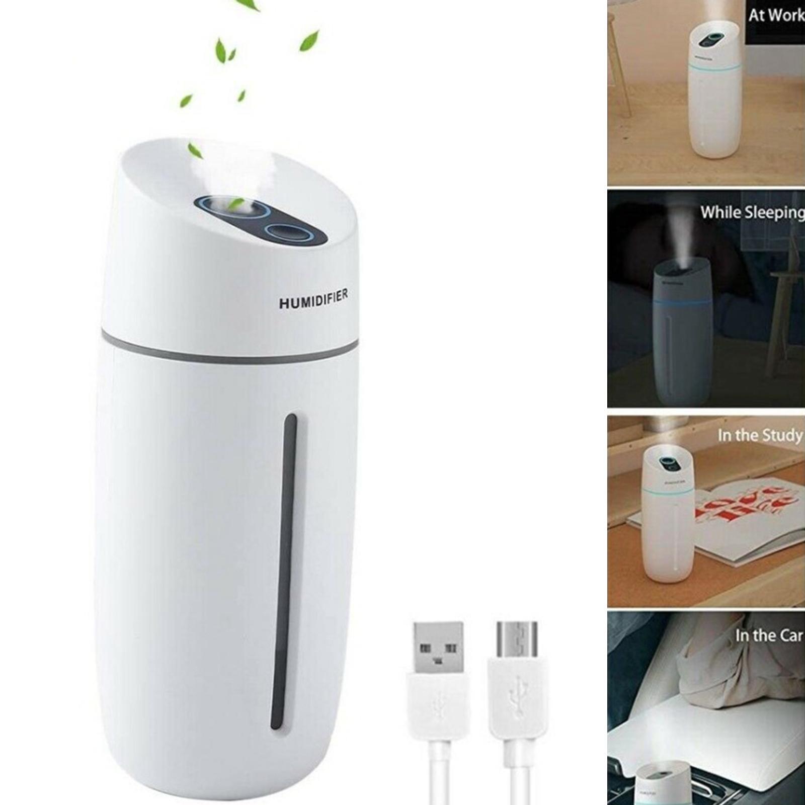 260ML Portable Mini Humidifier Oil Diffuser Mist Purifier for Car Home White