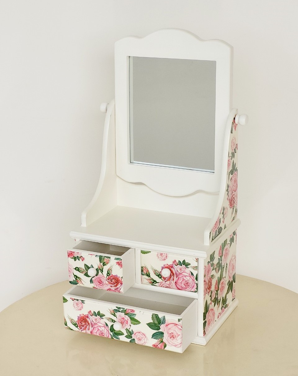 Hộp Nữ Trang Gỗ Có Gương Loại Lớn 25.5 x 46 cm Trang Nhã - Hàng VN Xuất Khẩu