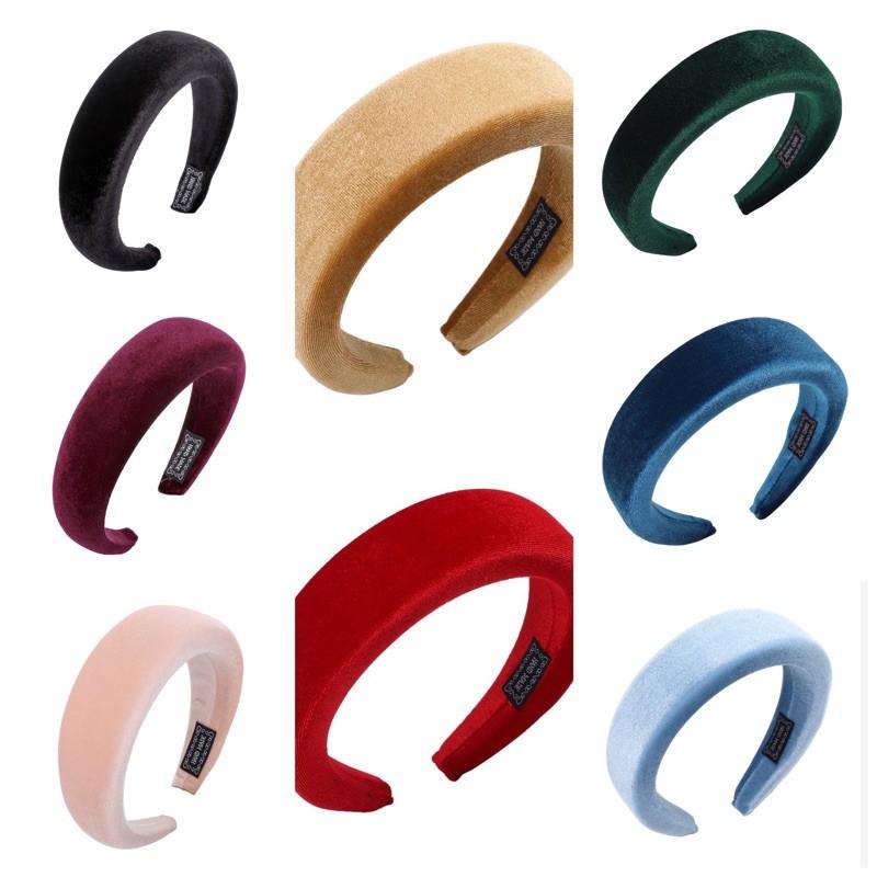 (Hoả Tốc) Bờm Mấn Cài Tóc Bản To Padded Velvet Headband Phong Cách Âu Mỹ Cho Nữ