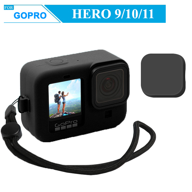 Vỏ silicon kèm nắp che cho GoPro Hero 9, GoPro Hero 10, GoPro Hero 11