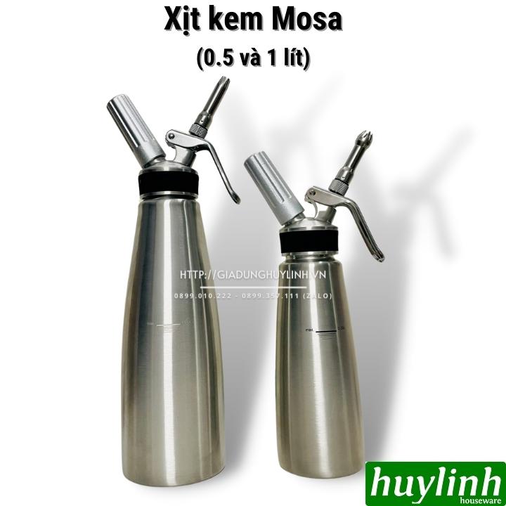 Bình xịt kem tươi Mosa - Dung tích 0.5 lít hoặc 1 lít - Hàng nhập khẩu
