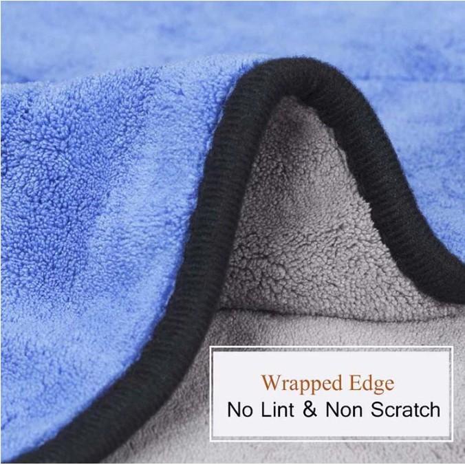 Khăn lau đa năng Microfiber 30x40cm - 2 Mặt HÀNG LOẠI 1 siêu dày dặn thấm hút không rụng lông - Chuyên dụng cho ô tô
