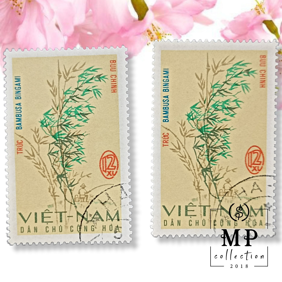 [89]Bộ 6 tem cây tre CTO Việt Nam Dân chủ cộng Hoà