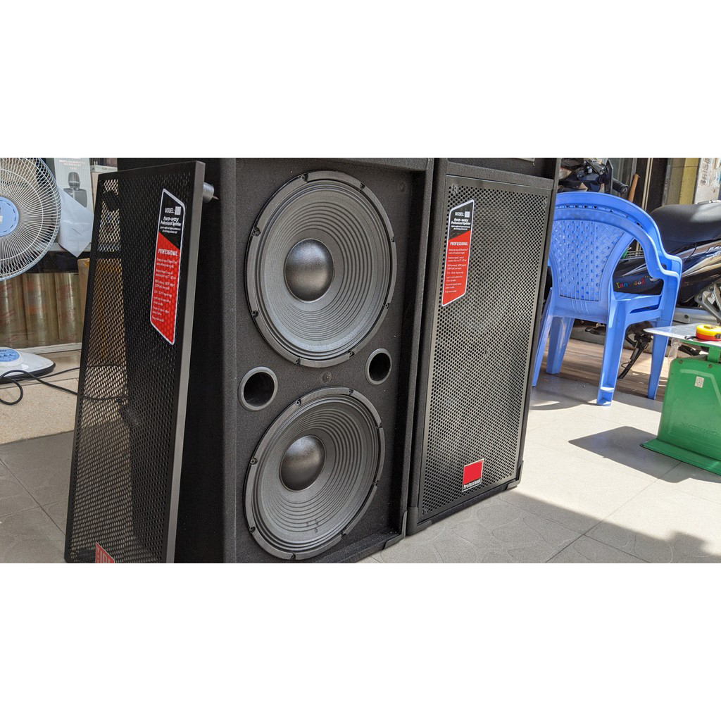 Hình ảnh 1 cặp Loa UBL 3 tấc đôi - treble kèn hoặc treble hỏa tiễn, vỏ nỉ - loa karaoke bass 3 tấc đôi JBL - Loa karaoke gia đình Công suất lớn Bass đôi 30cm - Âm thanh sống động, bass cực căng - Loa sân khấu, loa sự kiện -  Hàng nhập khẩu loại I