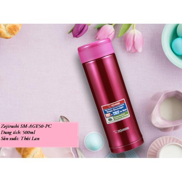 Bình giữ nhiệt inox cao cấp Zojirushi 500ml, an toàn sức khỏe, hàng chính hãng, thương hiệu Nhật Bản SM-AGE50