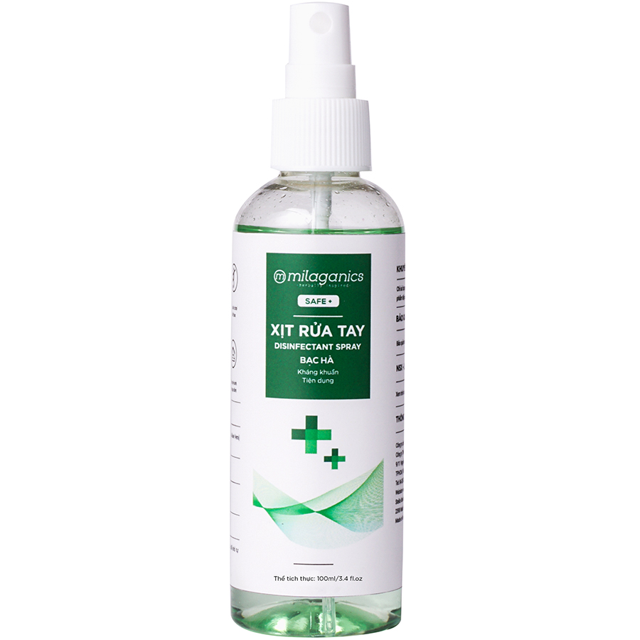 Xịt Rửa Tay Bạc Hà MILAGANICS