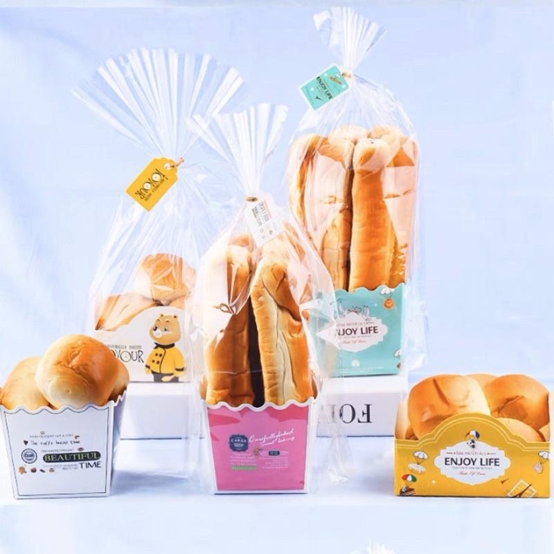 Set 50 Túi Đựng Bánh Cookie Size Lớn Kèm Đế Giấy Và Dây Buộc