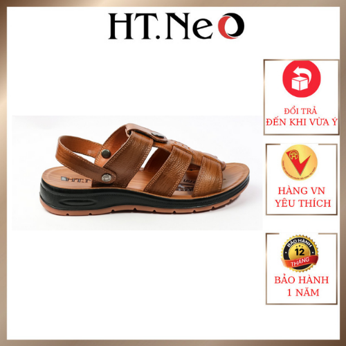 Sandal nam đế cao - Sandal nam HT.NEO 100% da bò tự nhiên, kiểu dáng và màu sắc nổi bật, quai da siêu bền chắc SD96 ):