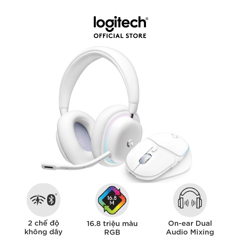 Bộ Sưu Tập Logitech Aurora - Chuột không dây G705, Tai nghe không dây G735 - Hàng Chính Hãng