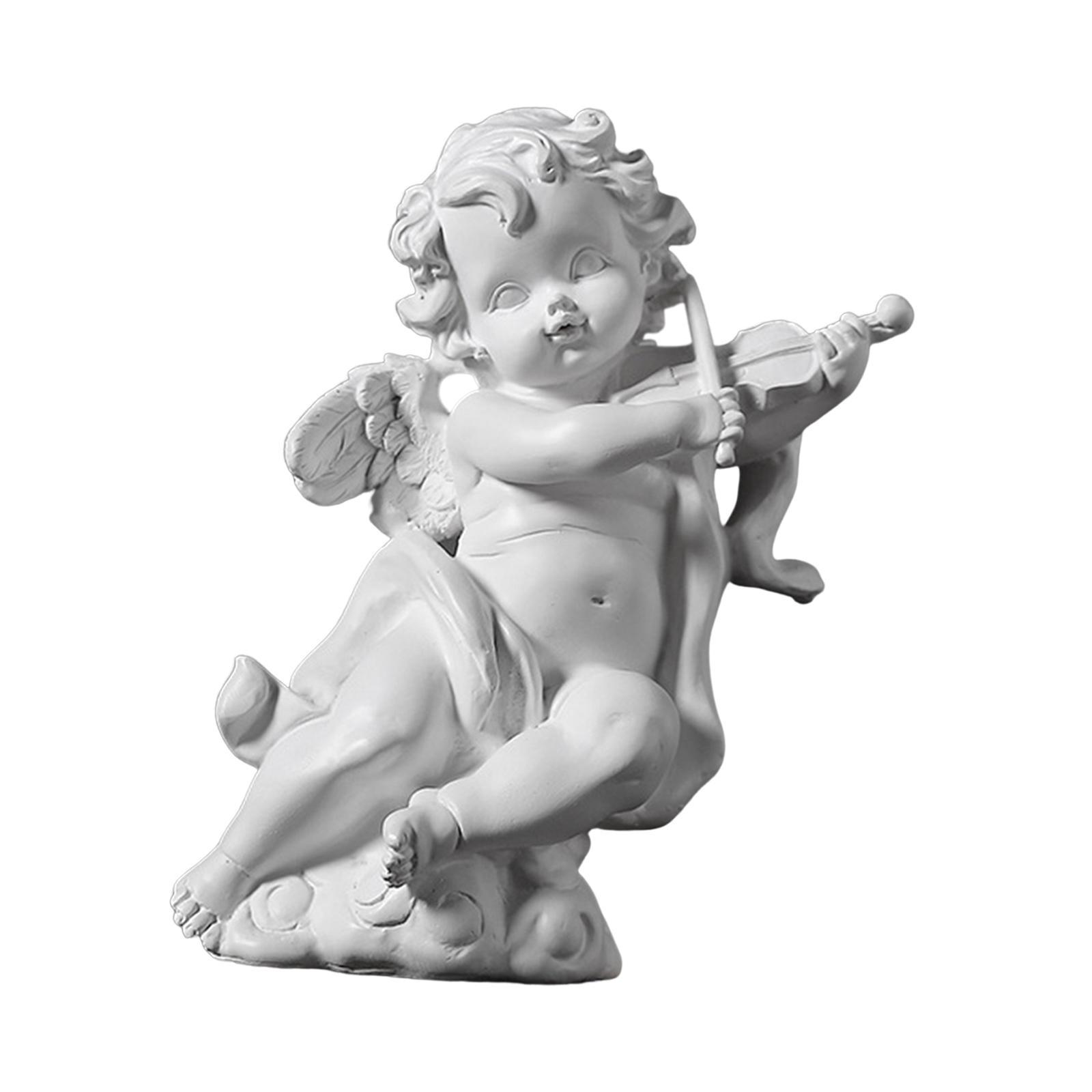 Angel Figurine Adorable Angel Sculpture Resin Cherub Statue for Bedroom Home