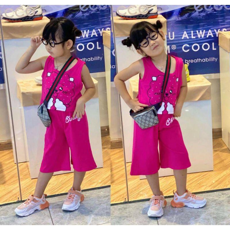 Bộ áo croptop quần lửng ống rộng siêu cưng - Đồ bộ trẻ em