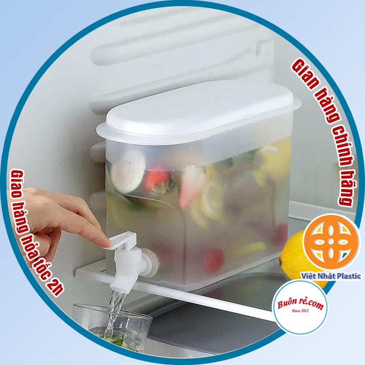 Bình đựng nước có vòi 3,5L Việt Nhật , Bình đựng nước trà, nước trái cây để trong tủ lạnh tiện lợi
