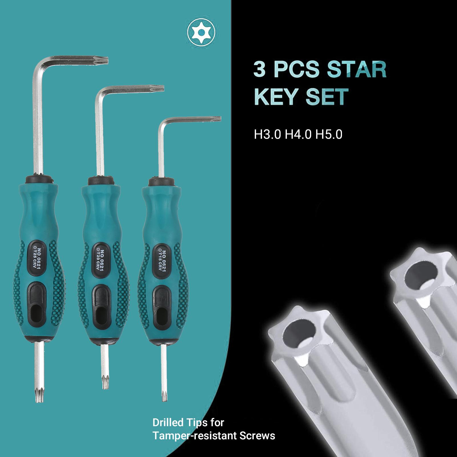 Allen Wrench Set Torx Wrench and Long Arm Ball End Hex Wrench Set Chrome Vanadium Steel Industrial Grade Metric L-Key