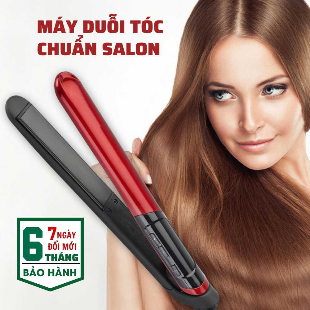 Máy duỗi tóc, uốn xoăn, là thẳng tóc Boorui BARABASNONO ST3300 : Máy làm tóc 2 in 1 chuyên nghiệp chuẩn salon, hiển thị màn LCD, thiết kế chống bỏng, không hư tổn tóc - Hàng loại 1