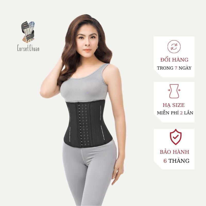 Đai Nịt Bụng Latex Corset Chuẩn Chính Hãng Hy Lạp (Màu đen) -Tặng ngay 1 áo liner 100k