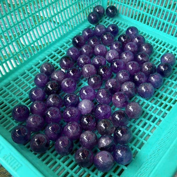 Bi Lăn Tay Đá Thạch Anh Tím Tự Nhiên 4cm, Trang trí nhà cửa, thư giãn đôi bàn tay