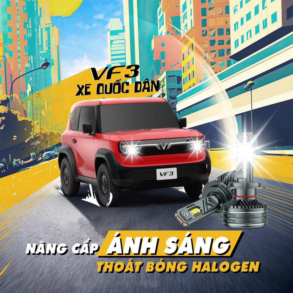 Bóng Đèn LED VF3 pha xa, pha gần, pha cos - Trắng 6000K 160W 22000LM công suất chuẩn - Loại tốt 180W