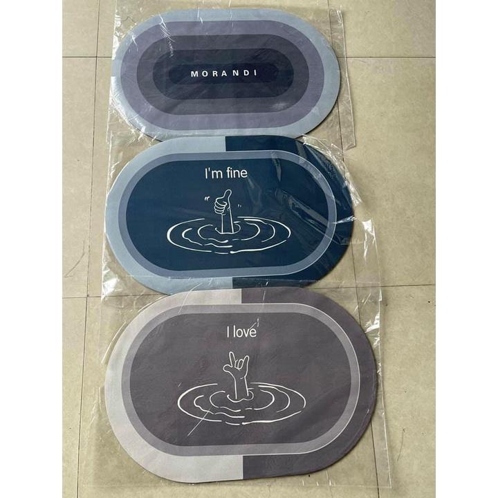 Thảm lau chân chống trượt, vải Nappa thấm hút tốt 40x60cm màu và chữ ngẫu nhiên