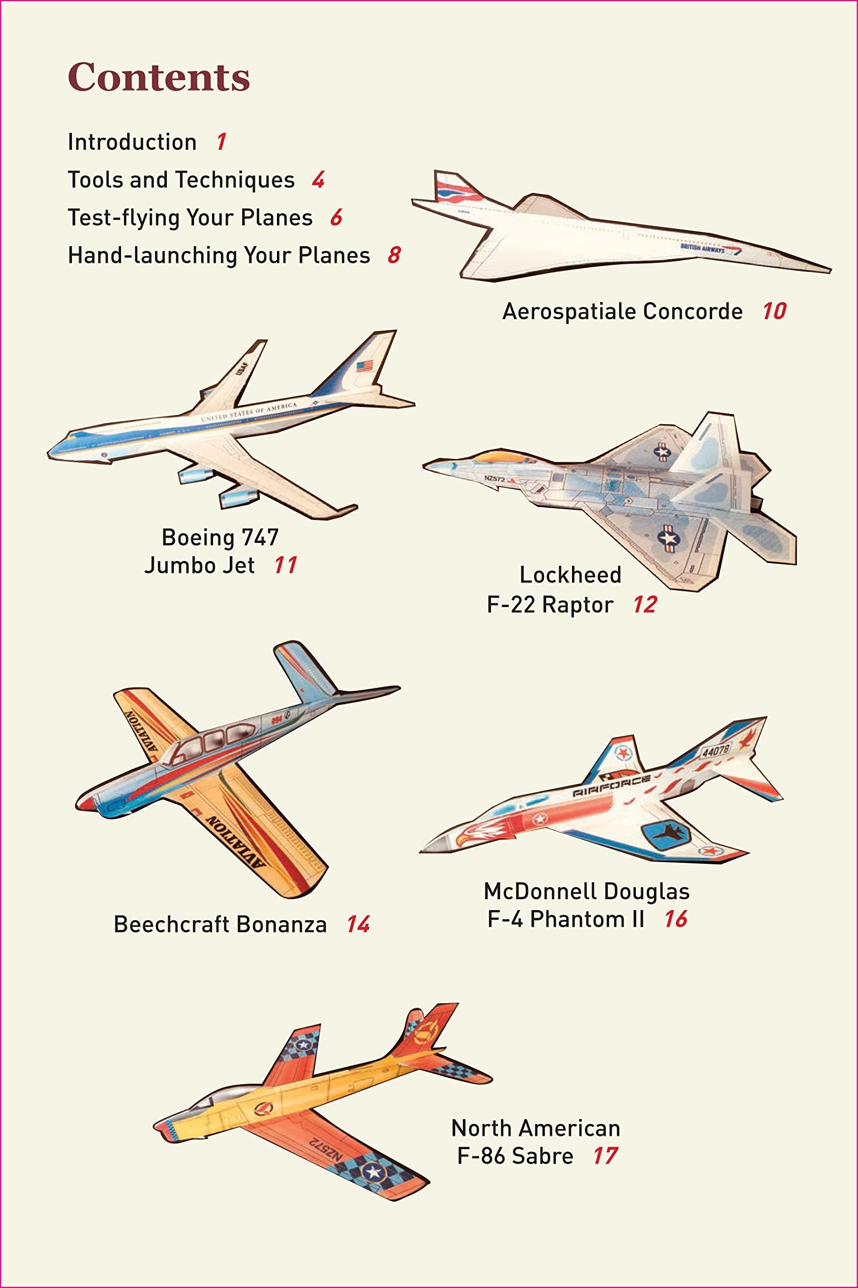 Scale Model Paper Airplanes Kit: Iconic Planes That Really Fly! Slingshot Launcher Included