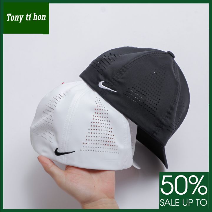 Tony tí hon - Mũ/nón kết lưỡi trai Miler dù đục lỗ bít đuôi cá tính thời trang nam nữ cao cấp màu đen/trắng