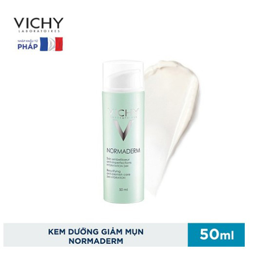 Kem Dưỡng Vichy Giúp Giảm Mụn Bóng Dầu Và Dưỡng Ẩm Normaderm Anti-Blemish Care 24h 50ml